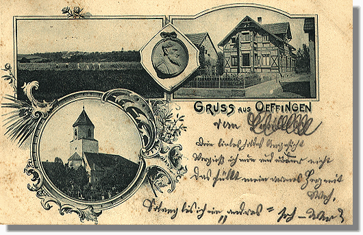Archiv Heimatverein Oeffingen - alte Postkarte Gruss aus Oeffingen