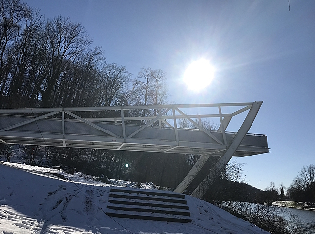 Archiv Heimatverein Oeffingen - Landungsbruecke Neckar Winter