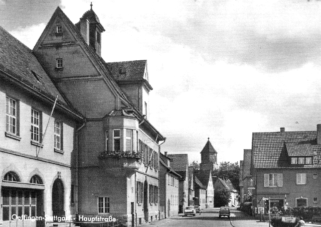 Archiv Heimatverein Oeffingen - Ortspartie Rathaus Hauptstrasse