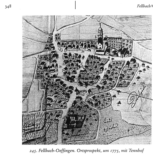 Archiv Heimatverein Oeffingen - Ortsplan Oeffingen 1775